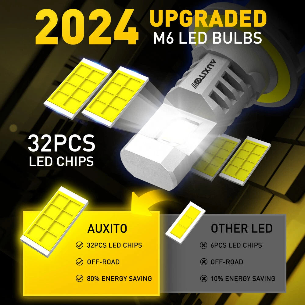 CANBUS H13 LED Headlight Super Bright Bulbs Kit White 30000LM Hi/Low Beam M6 EOA 6B93BC-57