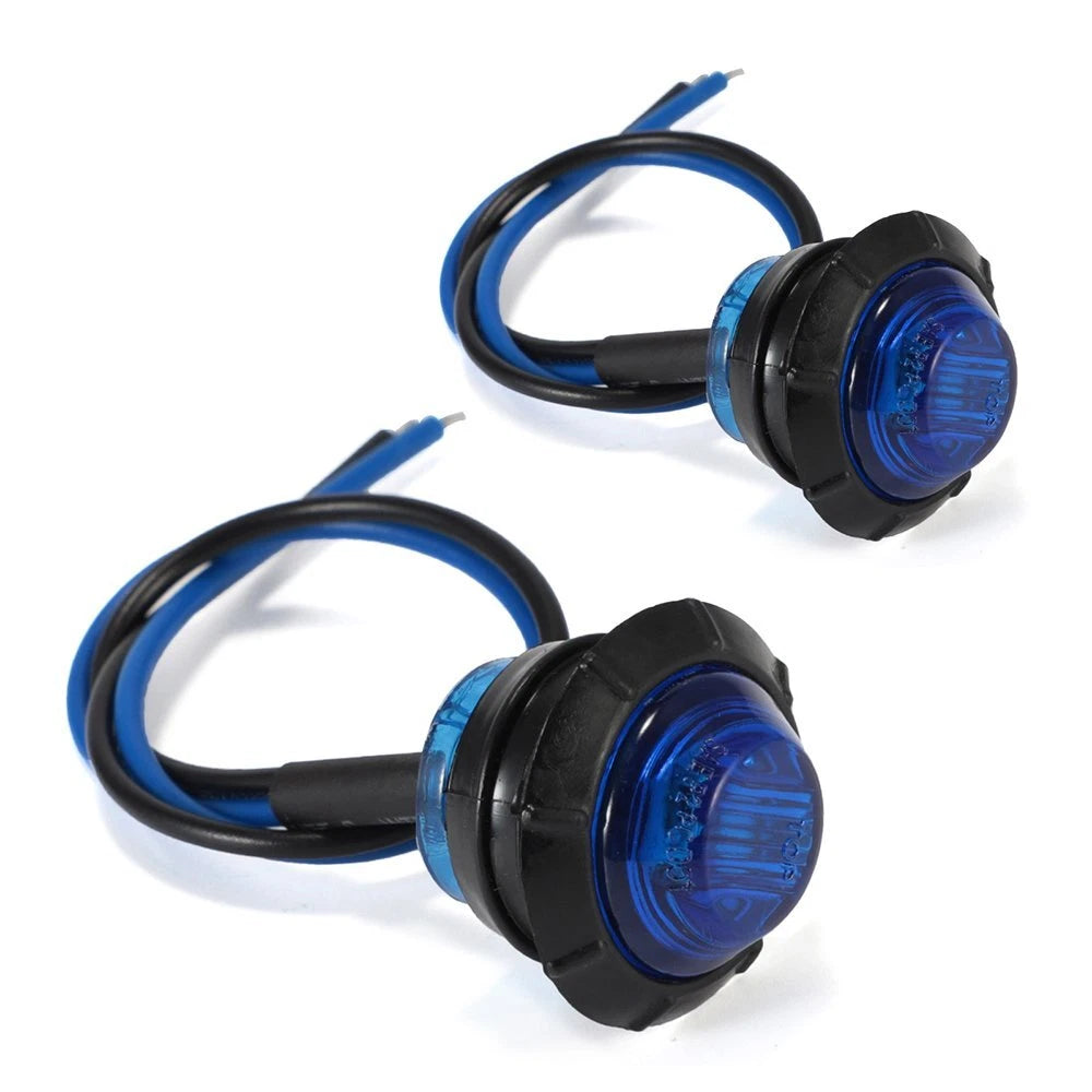 10X Blue 3/4"Round LED Bullet Clearance Side Marker Lights For Truck Trailer RV 6B93BC-57