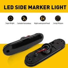 For Mazda Miata MX-5 1990-2005 Car Auto Front Rear LED Side Marker Lights Smoked 6B93BC-57