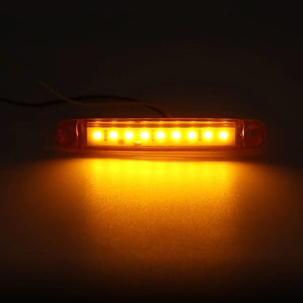10pcs Side Marker Clearance Light Car Trailer Tail Lamp 9 LED Amber yellow EOA 6B93BC-57