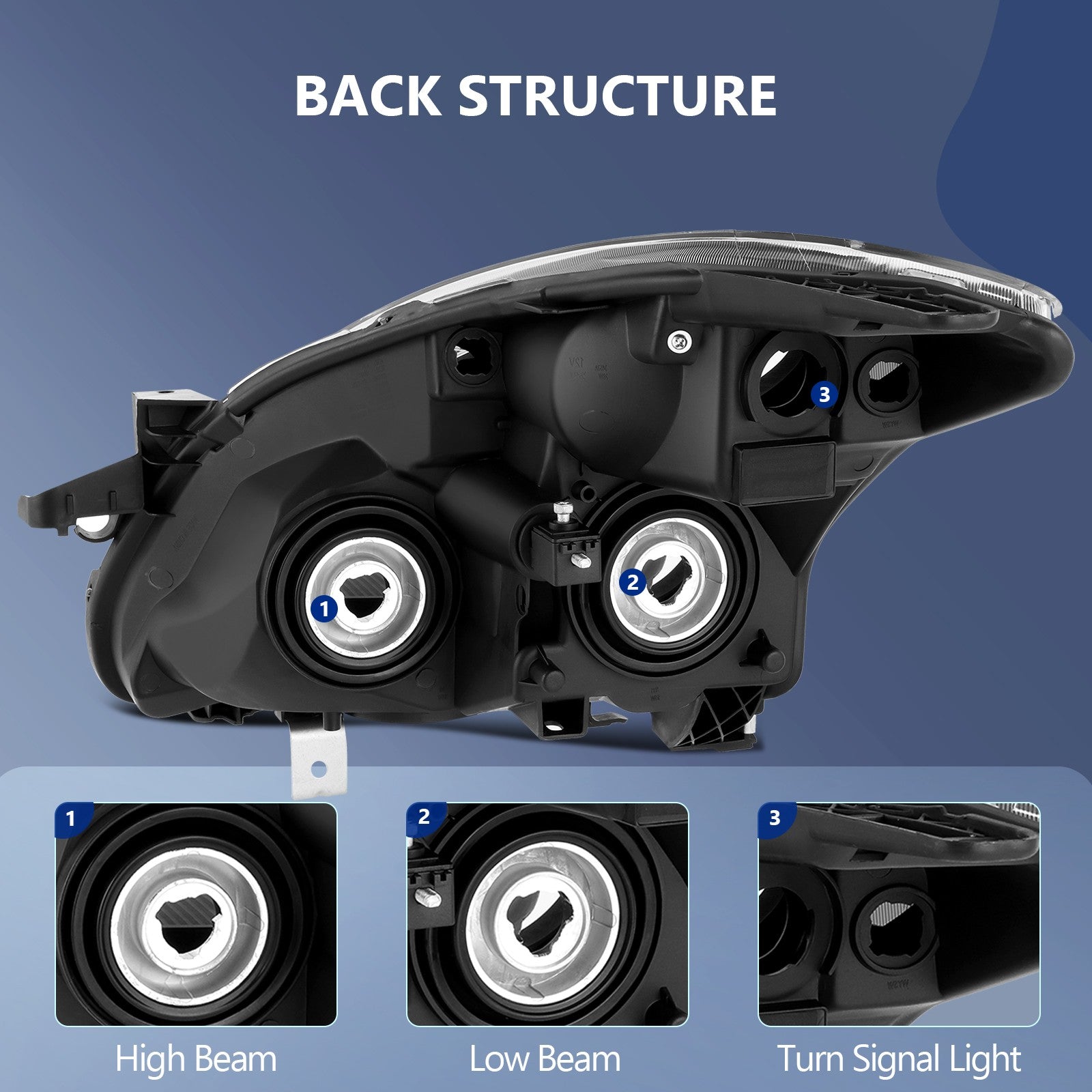 For Nissan Altima Sedan 2010-2012 Replacement Headlights Assembly One Pair Lamp 6B93BC-57