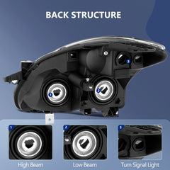 For Nissan Altima Sedan 2010-2012 Replacement Headlights Assembly One Pair Lamp 6B93BC-57