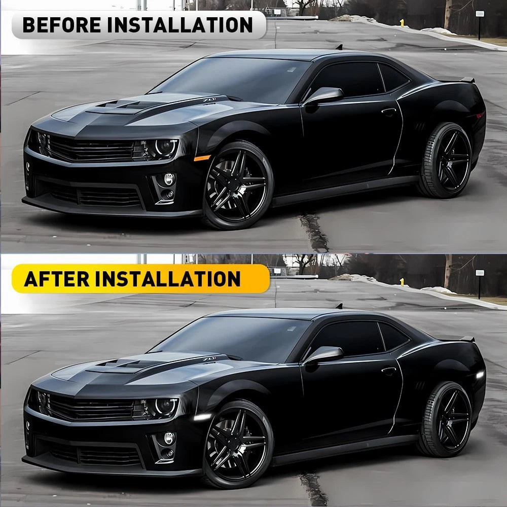 [WHITE LED] Front&Rear Fender 10-15 Lamp Chevy Camaro Chrome Marker Side Lights 6B93BC-57