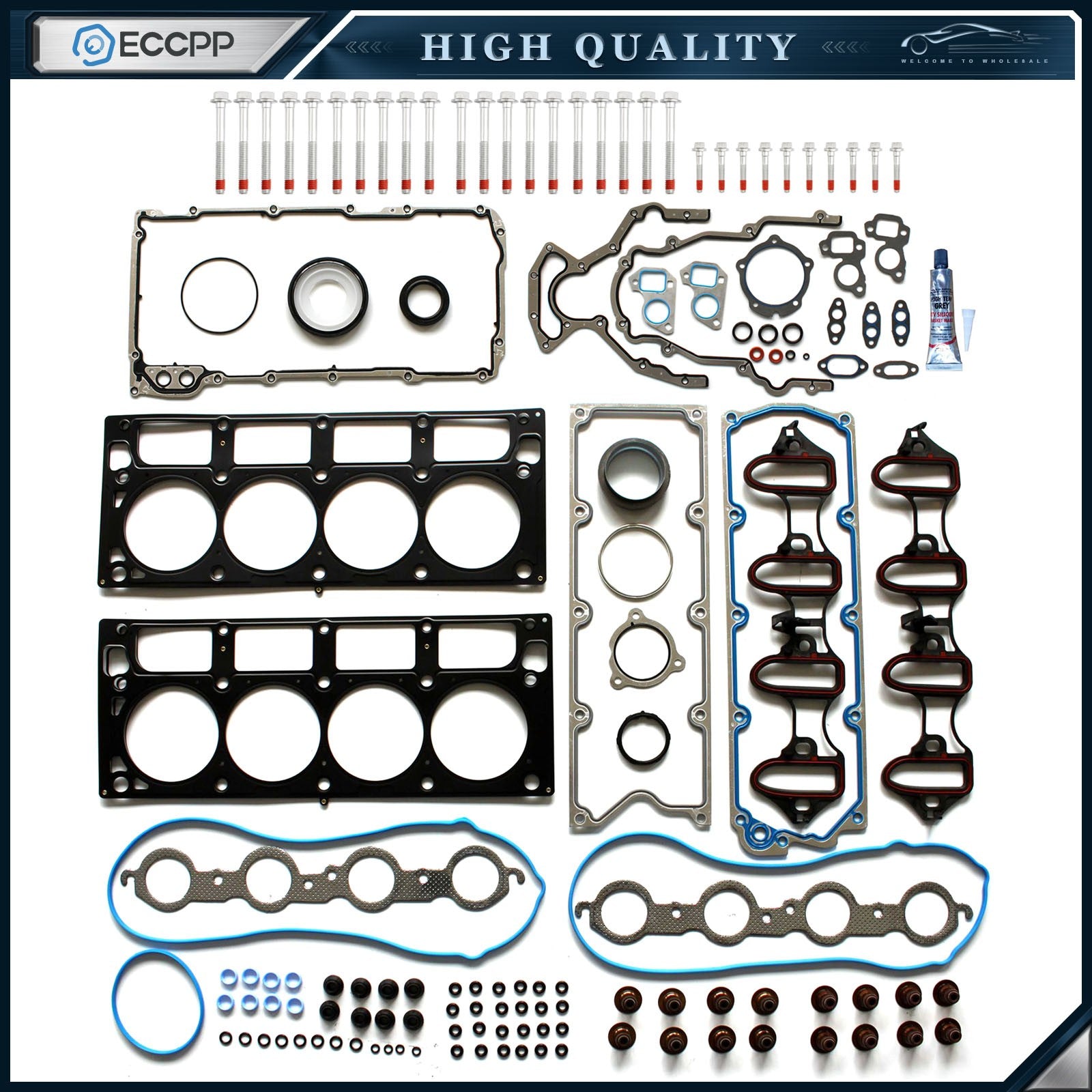 ECCPP Full Gasket  Bolts Set  For 04-09 Chevrolet Silverado GMC Yukon 6.0L OHV ECCPP