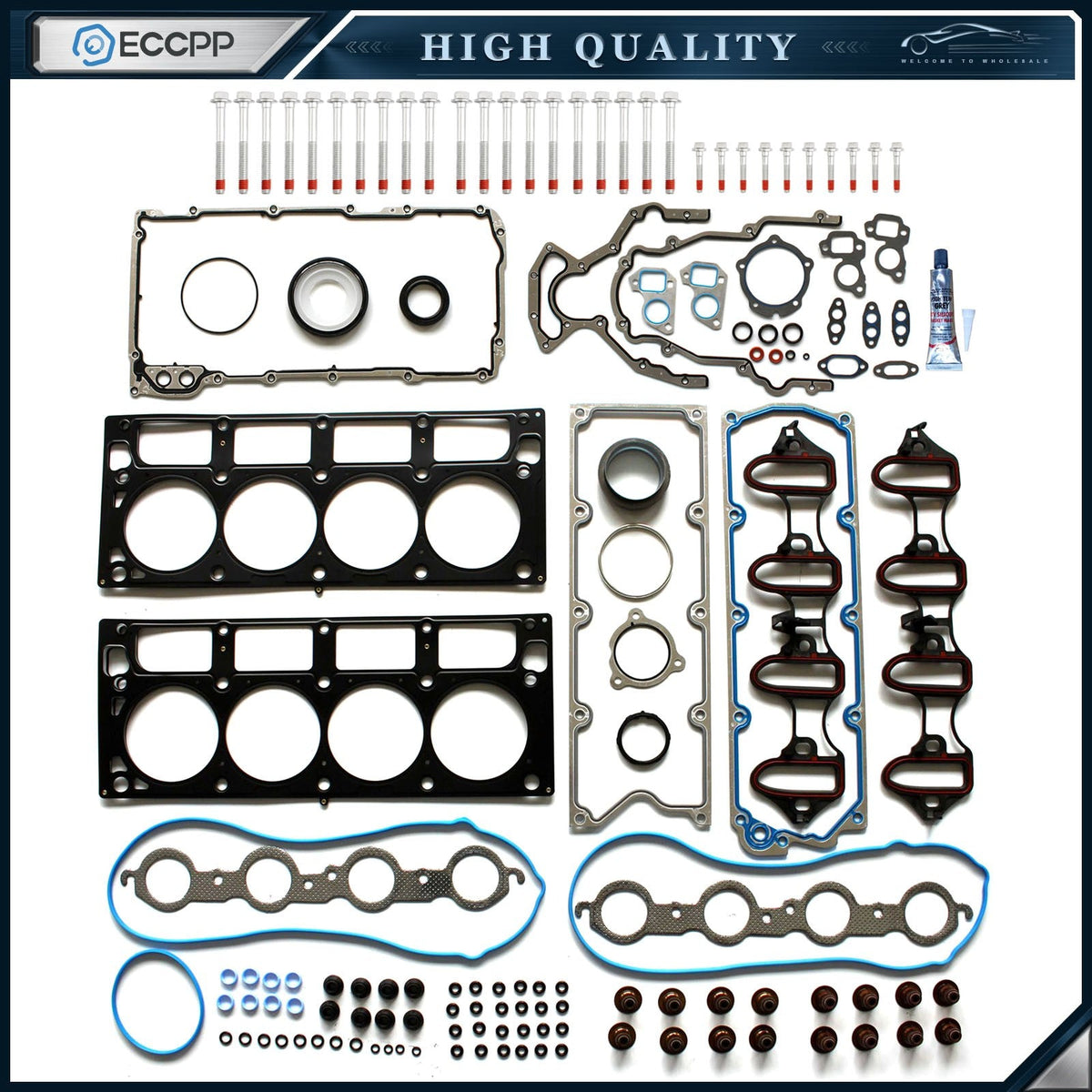 ECCPP Full Gasket  Bolts Set  For 04-09 Chevrolet Silverado GMC Yukon 6.0L OHV ECCPP
