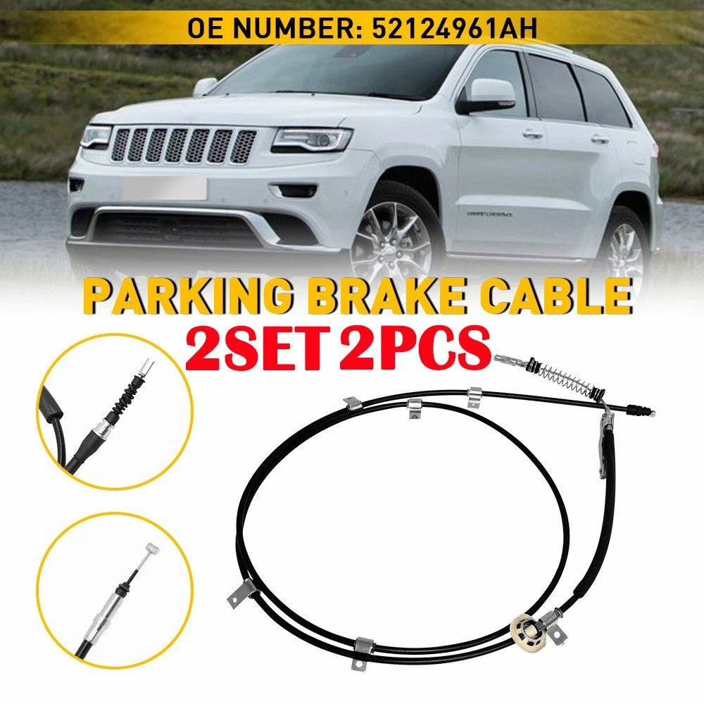 2x Rear Hand Park Brake Cable Fit 2011 2012 13-20 Jeep Grand Cherokee 52124961AH 6B93BC-57