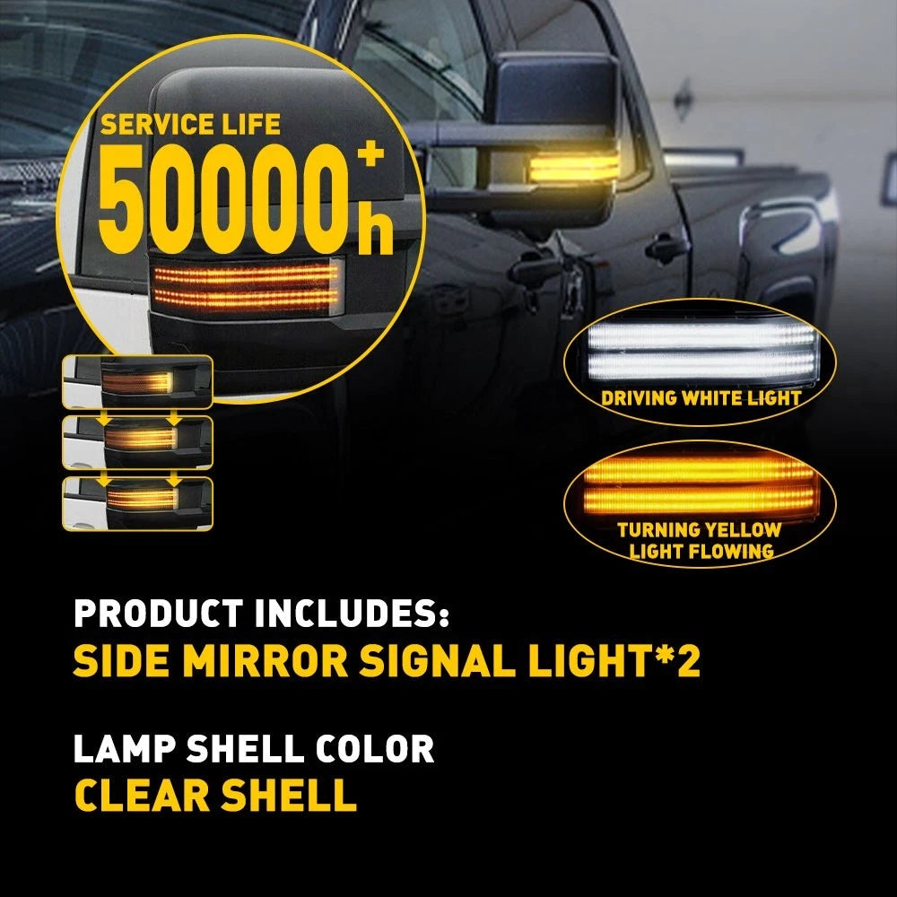 For 15-19 Chevy Silverado GMC Sierra Amber Side Mirror Sequential Signal Light A 6B93BC-57
