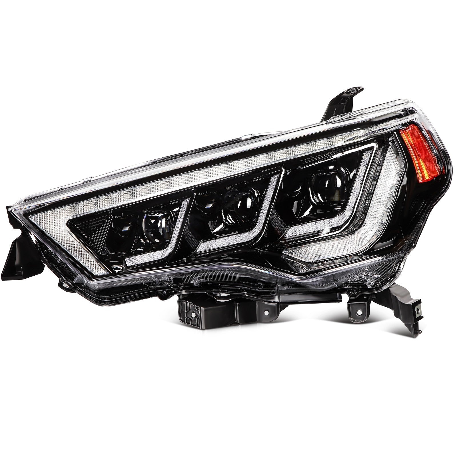 Pair Kit LED Headlights Assembly For 2014-2021 Toyota 4Runner 4.0L Black Amber 6B93BC-57