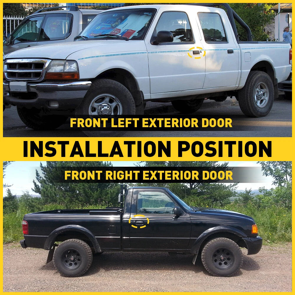 Door Handle Set For 2001-2011 Ford Ranger Smooth Black Front LH RH Outer 2Pc US 6B93BC-57