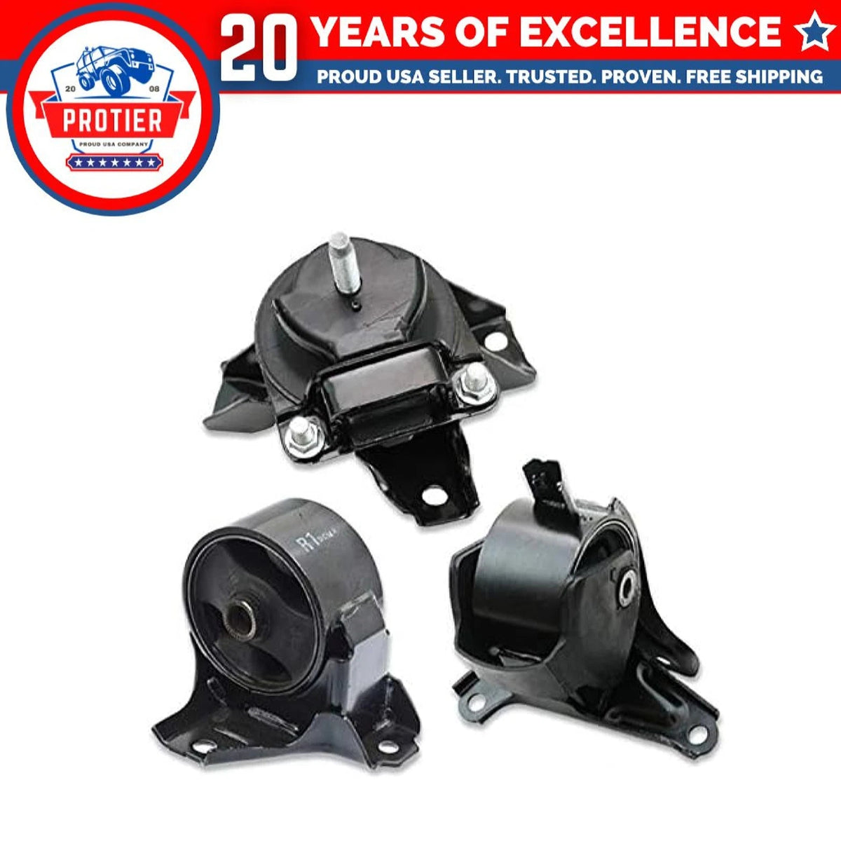 Fits 2006-2008 Hyundai Sonata 2.4L Front & Front RT Motor & Trans Mount Set 3pc 6B93BC-57