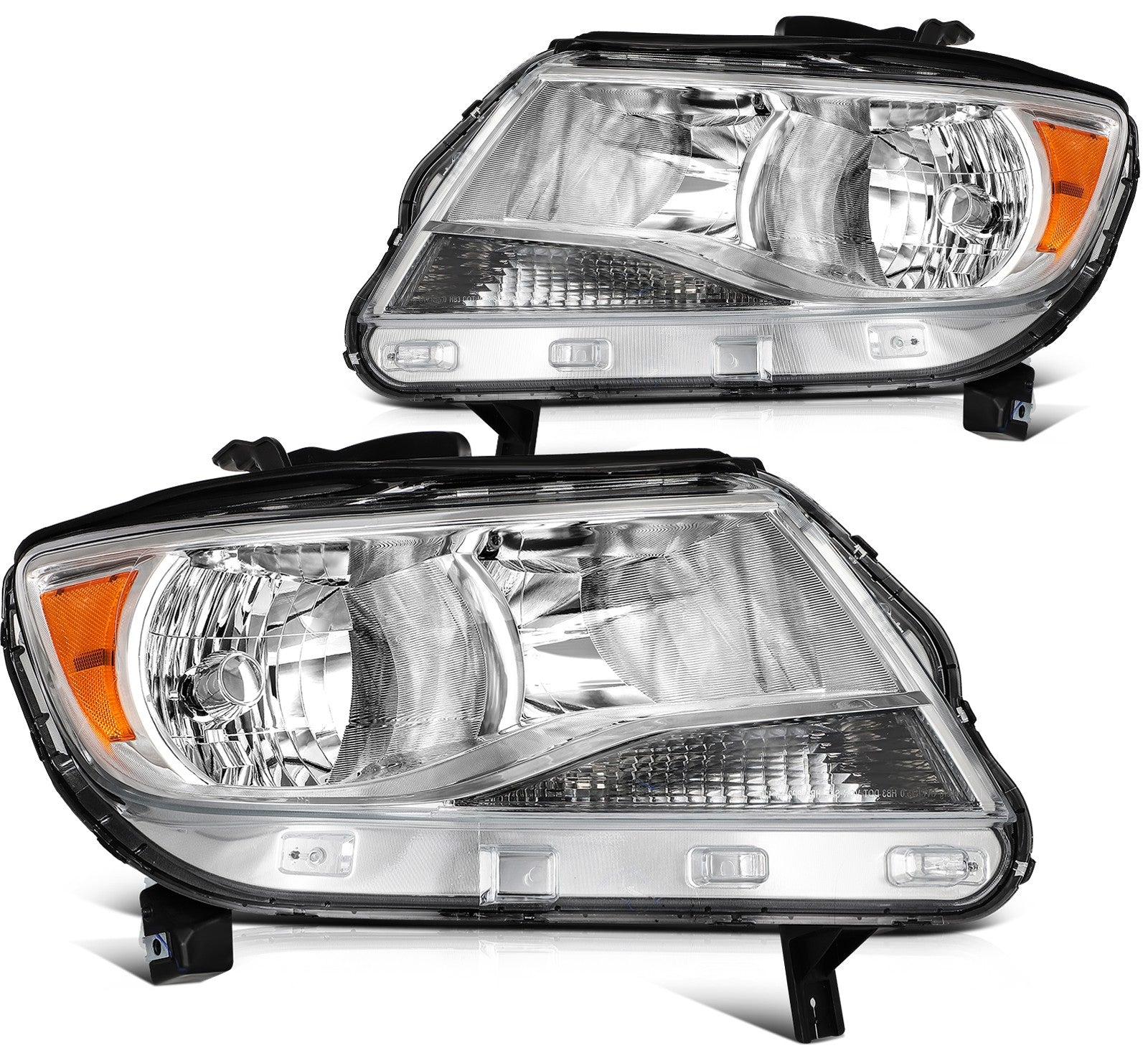 ECCPP Headlights Assembly For Chevrolet Colorado 2015-2022 Pair Kit Chrome Amber 6B93BC-57