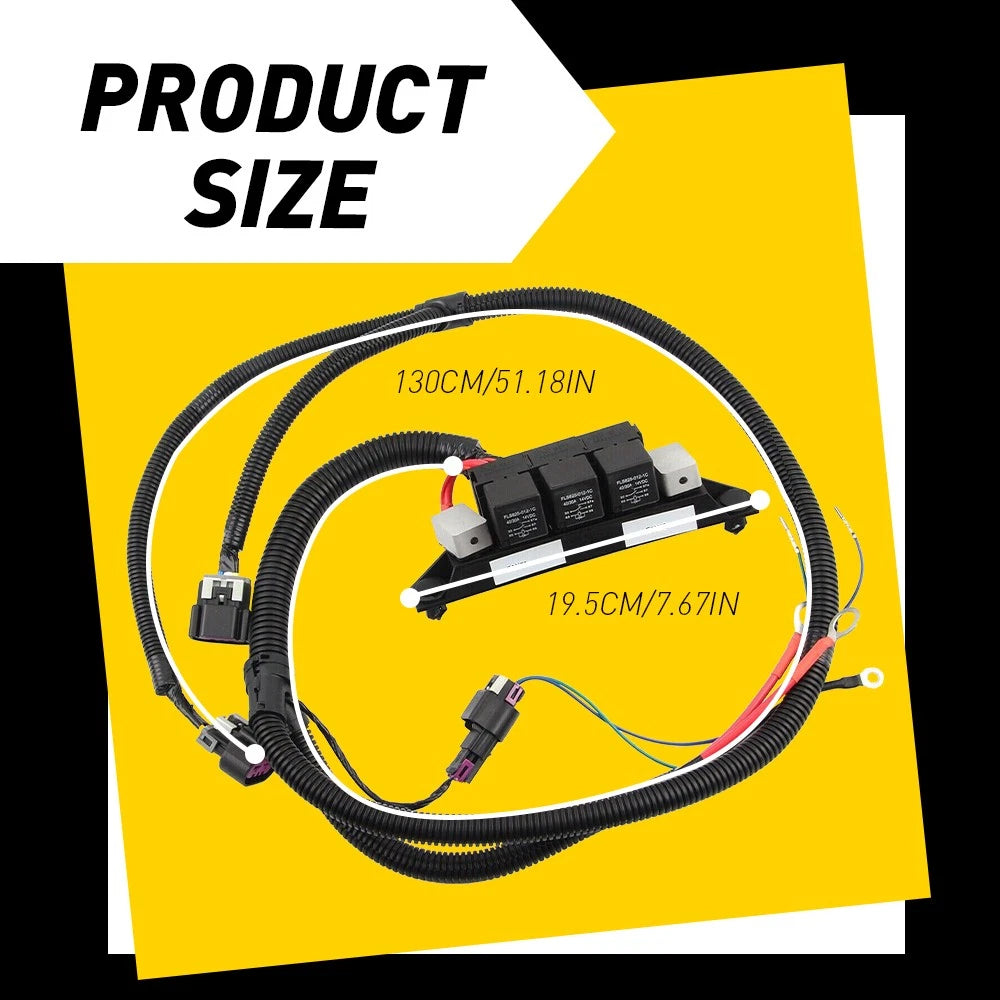 For Chevy Silverado GMC Tahoe Sierra Yukon Retrofit Alone Fan Electric Harness 6B93BC-57