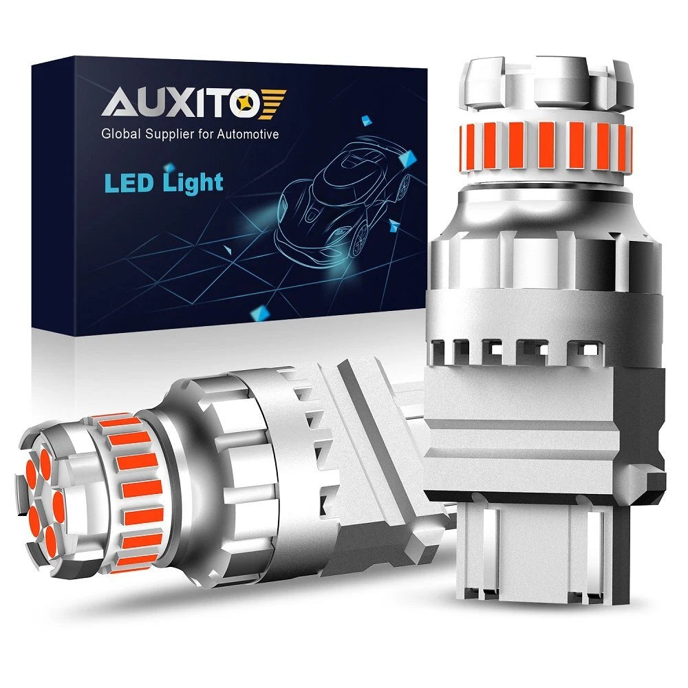 AUXITO 4X 3157 Super LED Red Strobe Flash Blinking Brake Tail Light Parking Bulb AUXITO
