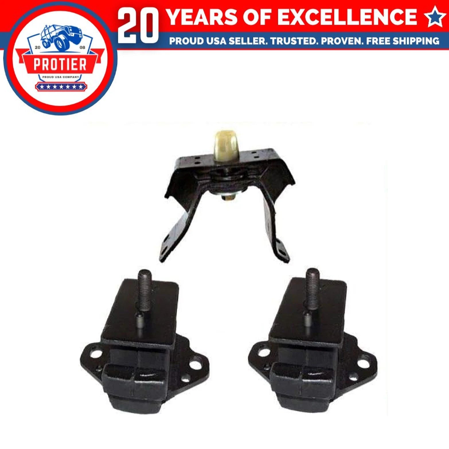 Fits 1996-2000 Toyota 4Runner 2.7L 4WD Front L&R Motor & Trans Mount Set 3PCS : 6B93BC-57
