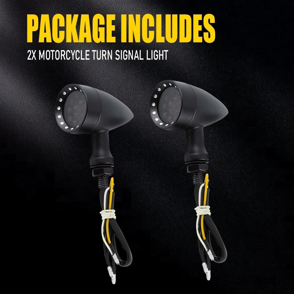 Universal Motorcycle Turn Signal Light Front LED Blinkers Indicators For Honda A 6B93BC-57