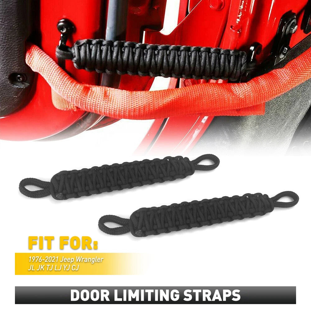 For Jeep Wrangler JK/YJ/TJ 1 Car Pair Door Limiting Straps Belt Set Accessories 6B93BC-57