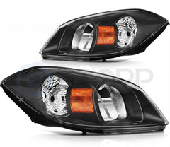 ECCPP Headlights For Chevy Cobalt Pontiac G5 Pursuit 2005-2010 Pair Black Amber 6B93BC-57