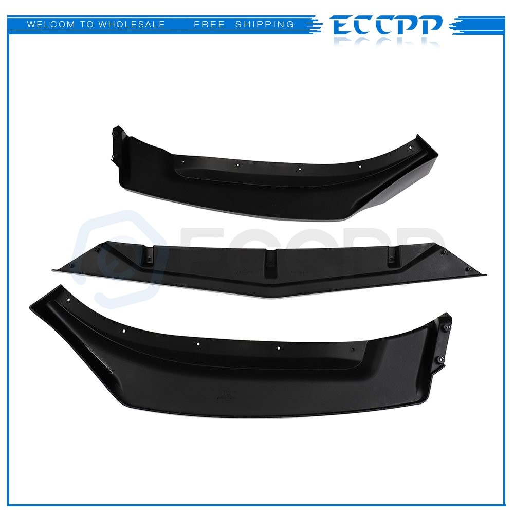 Fit For 2014 - 2018 Mazda 3 Front Bumper Lip Body Kit Spoiler Black 3pcs 6B93BC-57