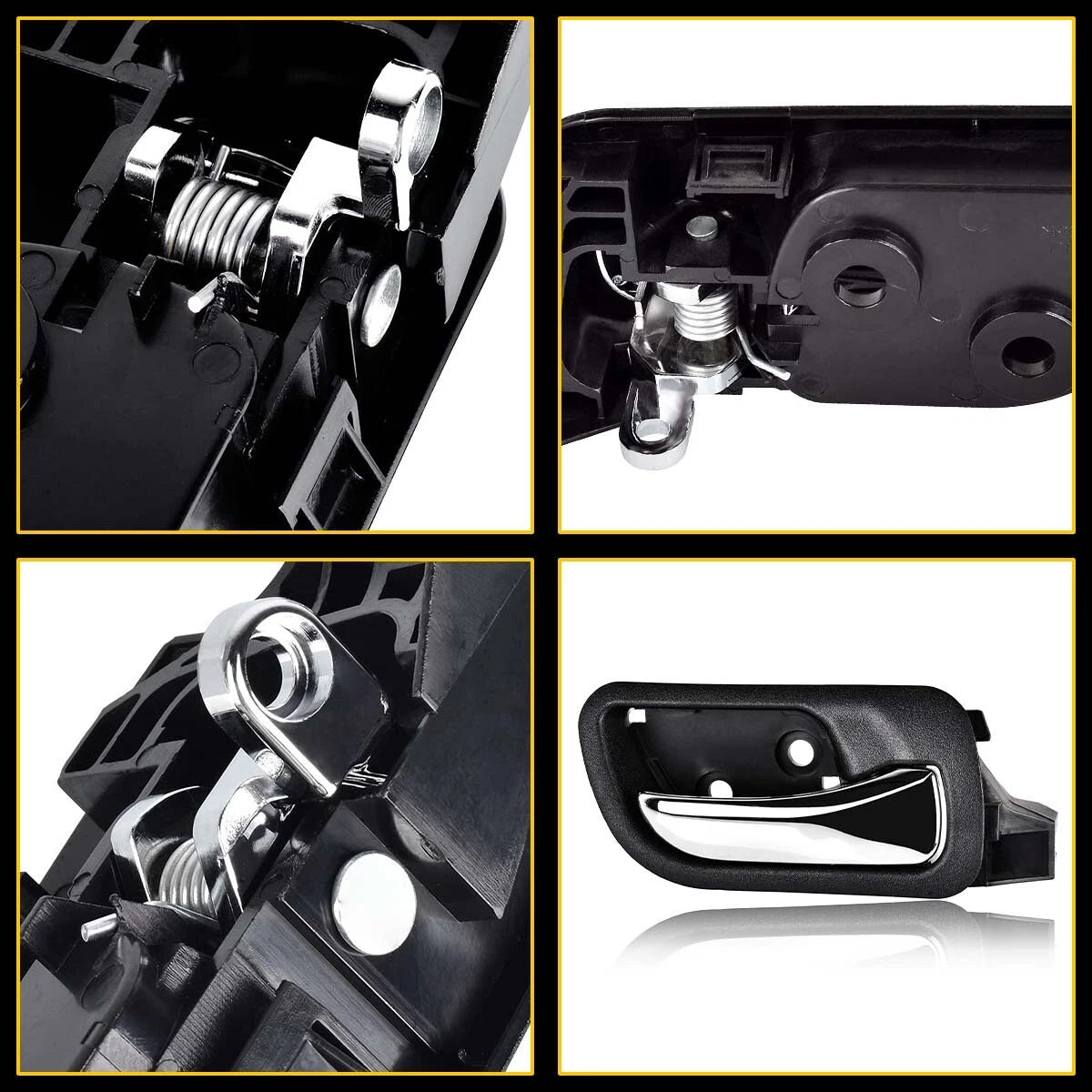 Black Interior Door Handle For 2003-2007 Honda Front Accord Passenger Plastic EA 6B93BC-57
