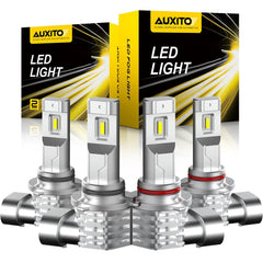 4x AUXITO 9005 9006 Combo LED Headlight Bulbs High Low Beam Kit Extremely White AUXITO