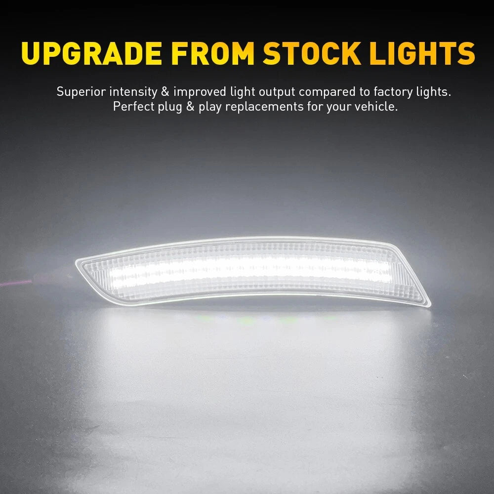 Fit 2016-2022 Chevrolet Camaro white clear LED Marker Side Lights Kit Front Rear 6B93BC-57