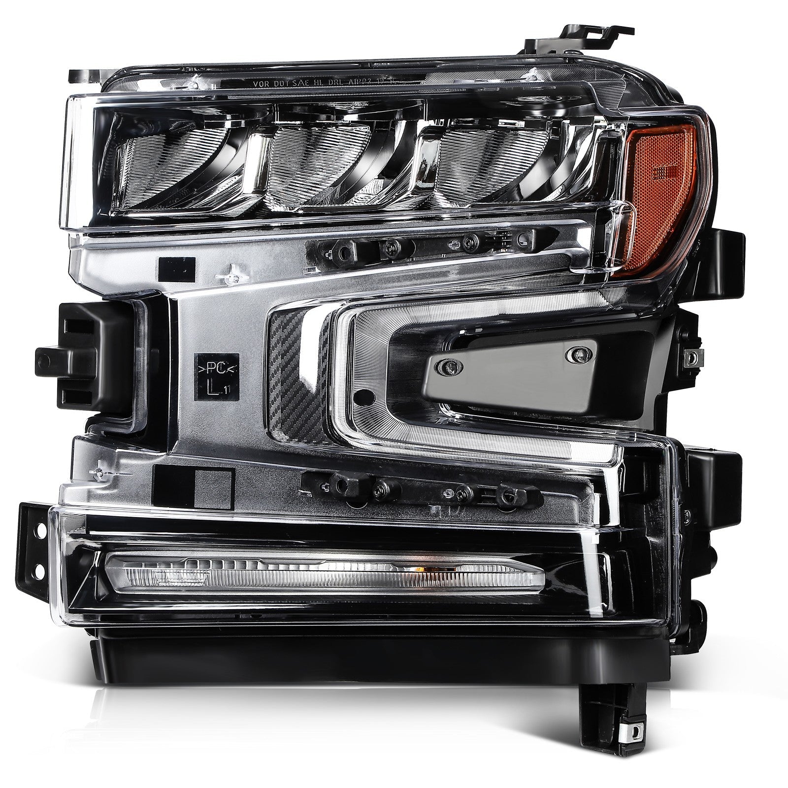 ECCPP Headlights Assembly For Chevrolet Silverado 1500 2019-2021 Pair Black 6B93BC-57