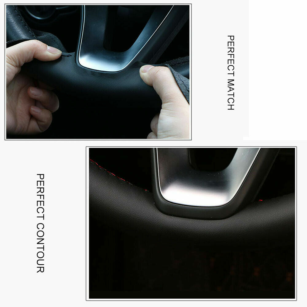 DIY Top Leather Steering Wheel Hand-stitch on Wrap Cover For Mini Coupe 6B93BC-57