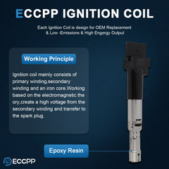 ECCPP 6 Ignition Coils For 2002 2003 2004 2005 VW Golf Jetta V6 2.8L 022905100A KOEEP