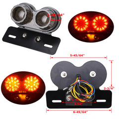 Motorcycle Integrated LED Tail Light Dual Turn Signal Brake License Plate Lamp