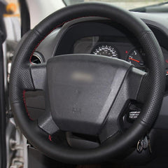 Top Leather Steering Wheel Hand-stitch on Wrap Cover For Jeep Compass Patriot
