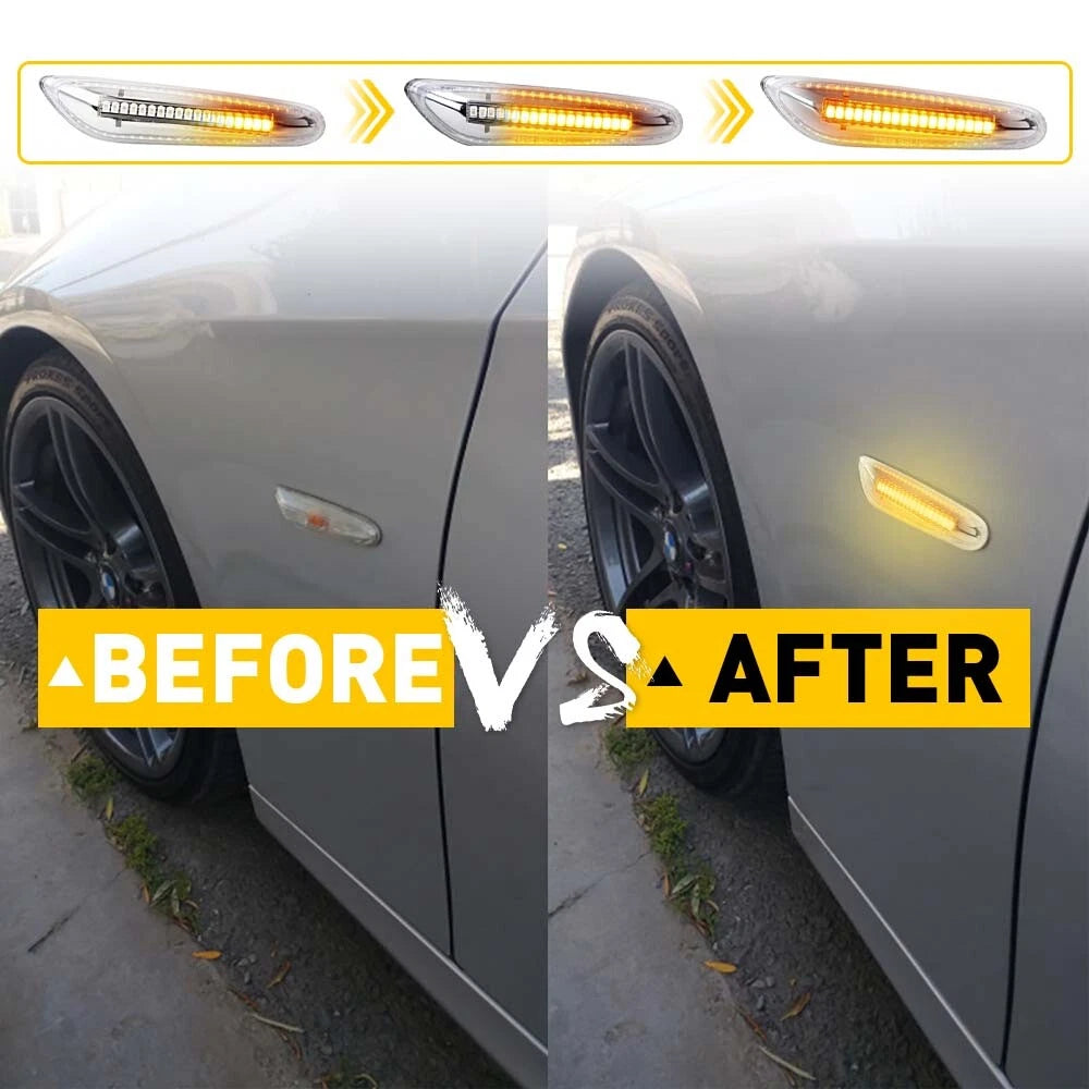LED Front Fender Side Marker Lights Assembly For BMW E90 E82 E92 E46 E83 E60 EOA 6B93BC-57