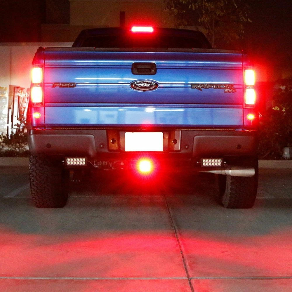 LED RUNNING/BRAKE/REVERSE TOW HITCH COVER LIGHT FOR TRUCK TRAILER 2" RECEIVER EA 6B93BC-57