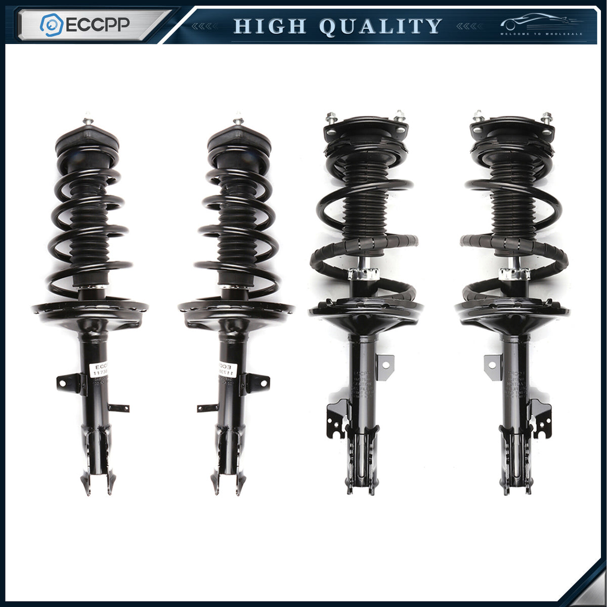 Front Rear Complete Struts Shocks Mount Spring For 2004-07 Toyota Highlander FWD