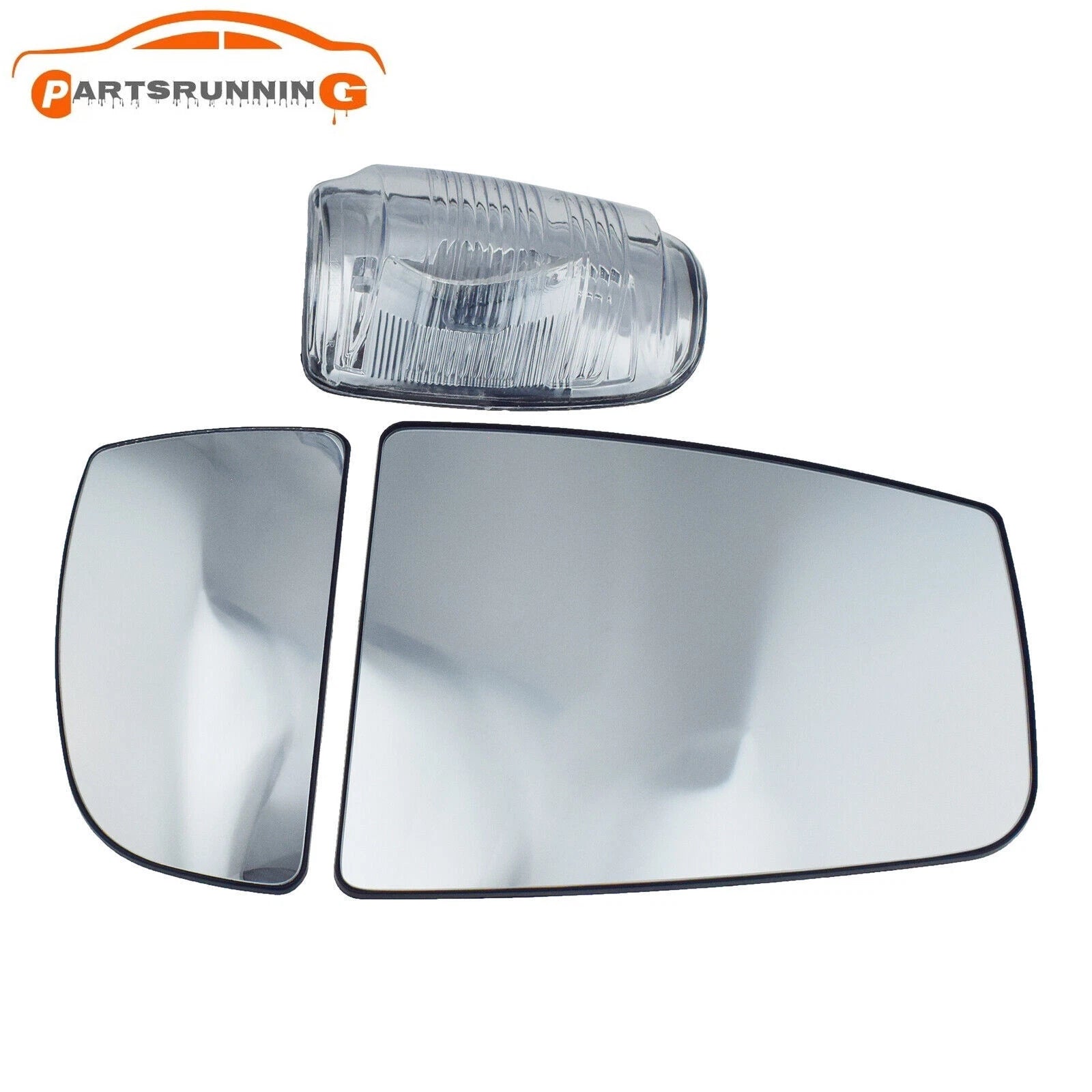 RIGHT SIDE DOOR MIRROR GLASS UPPER & LOWER + INDICATOR LENS FOR FORD TRANSIT MK8 6B93BC-57