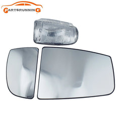 RIGHT SIDE DOOR MIRROR GLASS UPPER & LOWER + INDICATOR LENS FOR FORD TRANSIT MK8 6B93BC-57