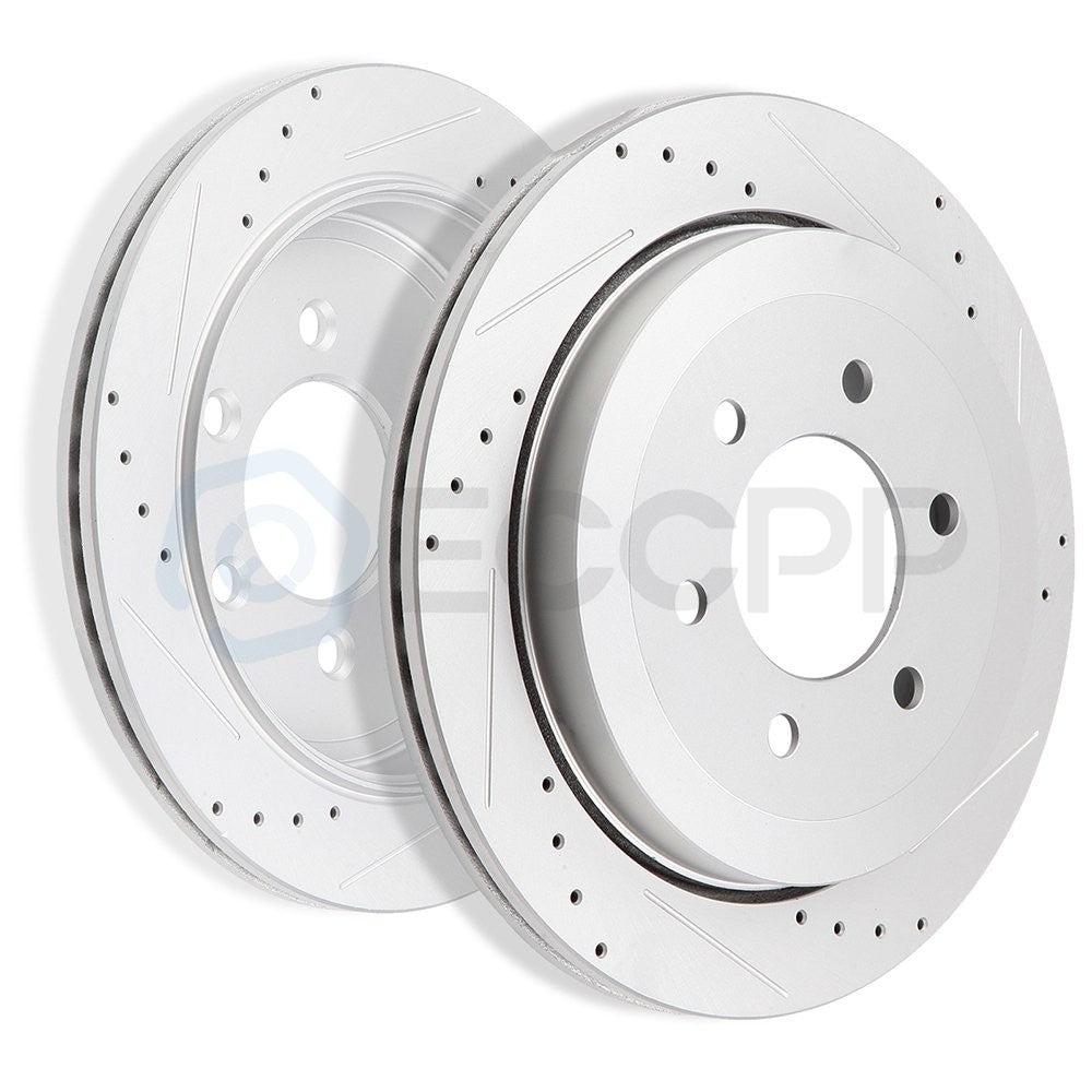 Rear Discs Brake Rotors For 2007 2008 -2018 Lincoln Navigator Drilled Slotted