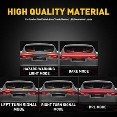 Carbon Fiber LED Car Tail Brake Light Strip Rear Lip Spoiler Trim Bright Durable 6B93BC-57