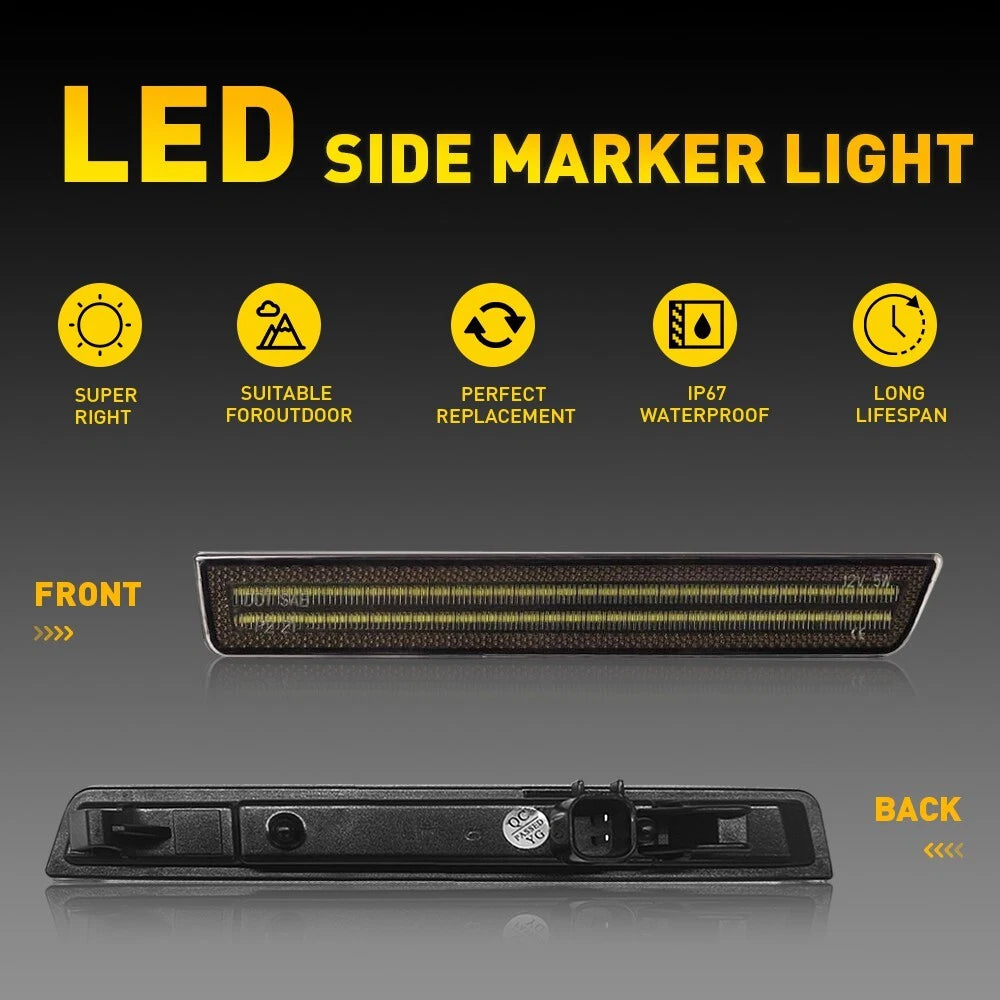 Front Rear Bumper Side Marker Lights For 2015-22 Dodge Challenger Green Smoked A 6B93BC-57