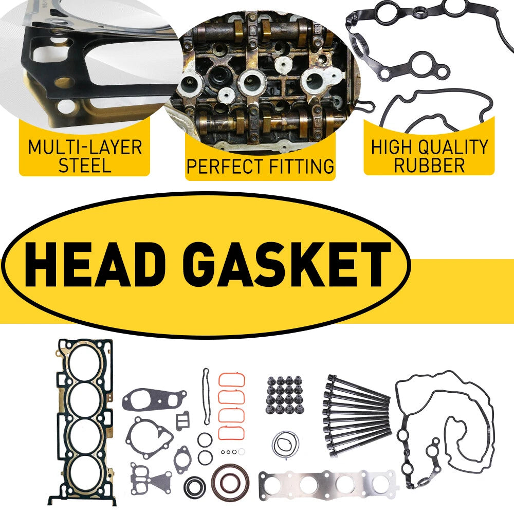 Engine Cylinder Head Gasket Set with Bolt For 2015-2020 Hyundai Kia 2.4L L4 DOHC 6B93BC-57
