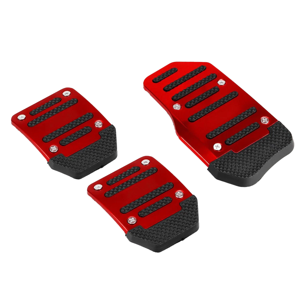 Universal NonSlip Automatic Brake Gas Foot Pedal Pad Cover Kit Accessories (Red) 6B93BC-57