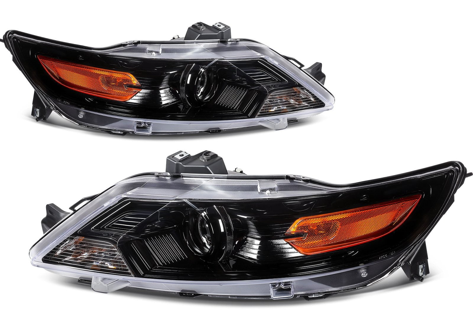 Pair Set Headlight Assembly For 2010-2012 Ford Taurus 3.5L Black w/Projector KOEEP