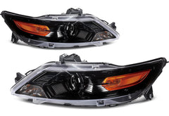 Pair Set Headlight Assembly For 2010-2012 Ford Taurus 3.5L Black w/Projector KOEEP