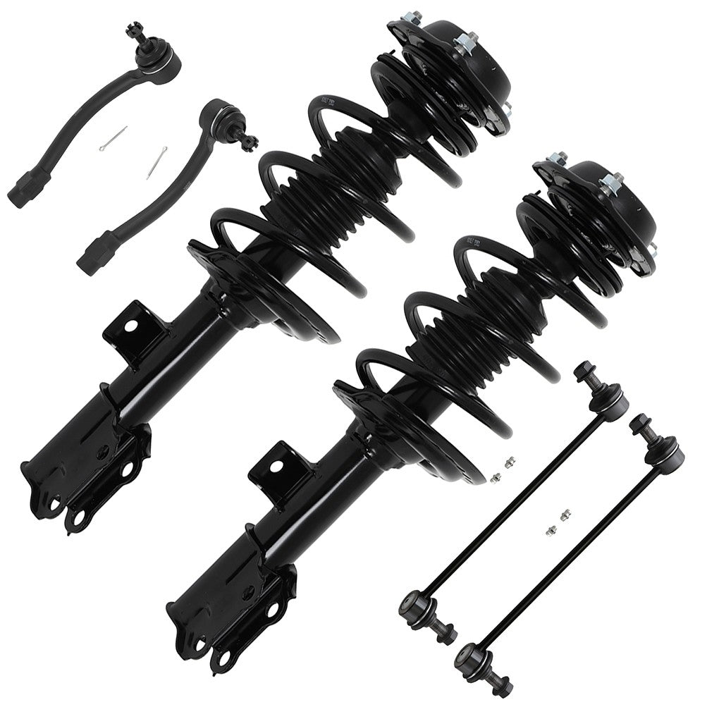 6x Front  Complete Struts Sway Bars Outer Tie Rods For Hyundai Elantra 2011-2016 6B93BC-57