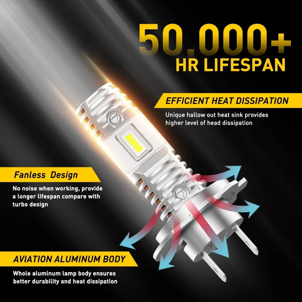 4X AUXITO LED Kit High/Low Beam Conversion H7 Bulbs White Bright 6000K Plug&Play AUXITO
