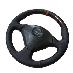 5D Carbon Fiber&Leather Steering Wheel Covers Wrap For Acura RSX Type-S 2005