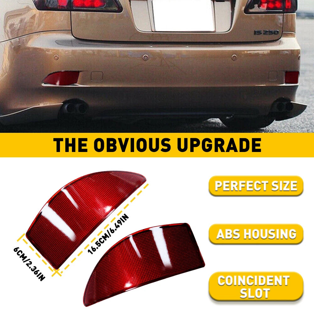 Left+Right Bumper Rear Reflector Light Lamp For Lexus IS250 IS350 2006 2007-2013 6B93BC-57