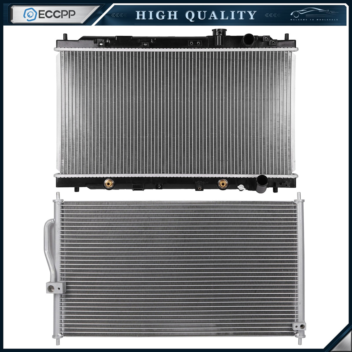 Aluminum Radiator & AC Condenser Cooling Kit For 1994-2001 Acura Integra