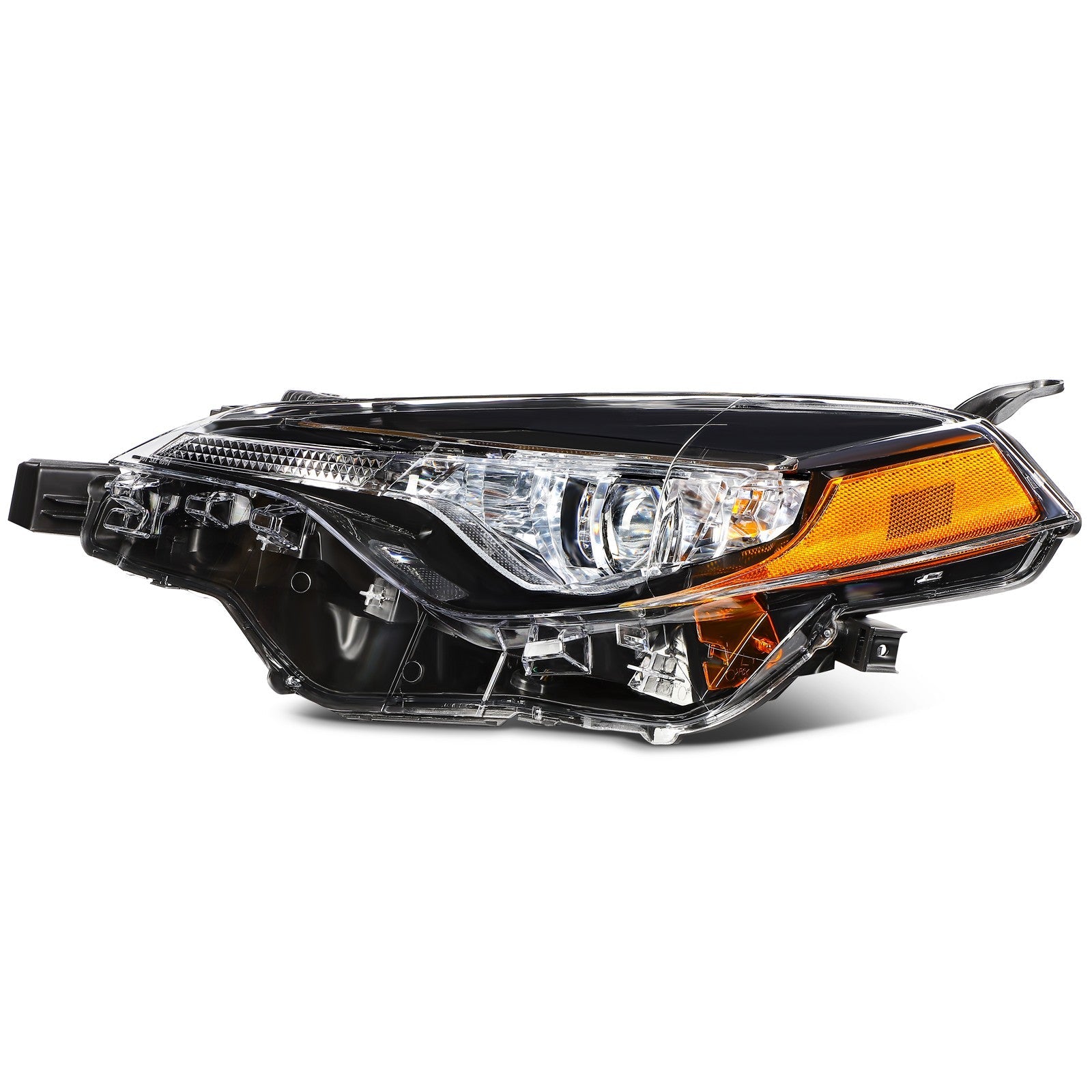 ECCPP Headlights Assembly For Toyota For Corolla 1.8L 2017-2019 Pair Black Amber 6B93BC-57