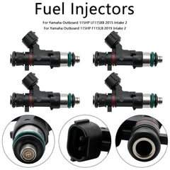 4Pcs Fuel Injectors Fit For Yamaha Outboard 2014-2021 115HP 6DA-13761-01-00