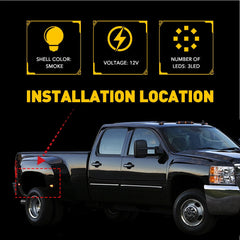 For 1999-2010 Ford F350 F450 Amber/Red Side Fender Marker Dually Bed LED Light A 6B93BC-57